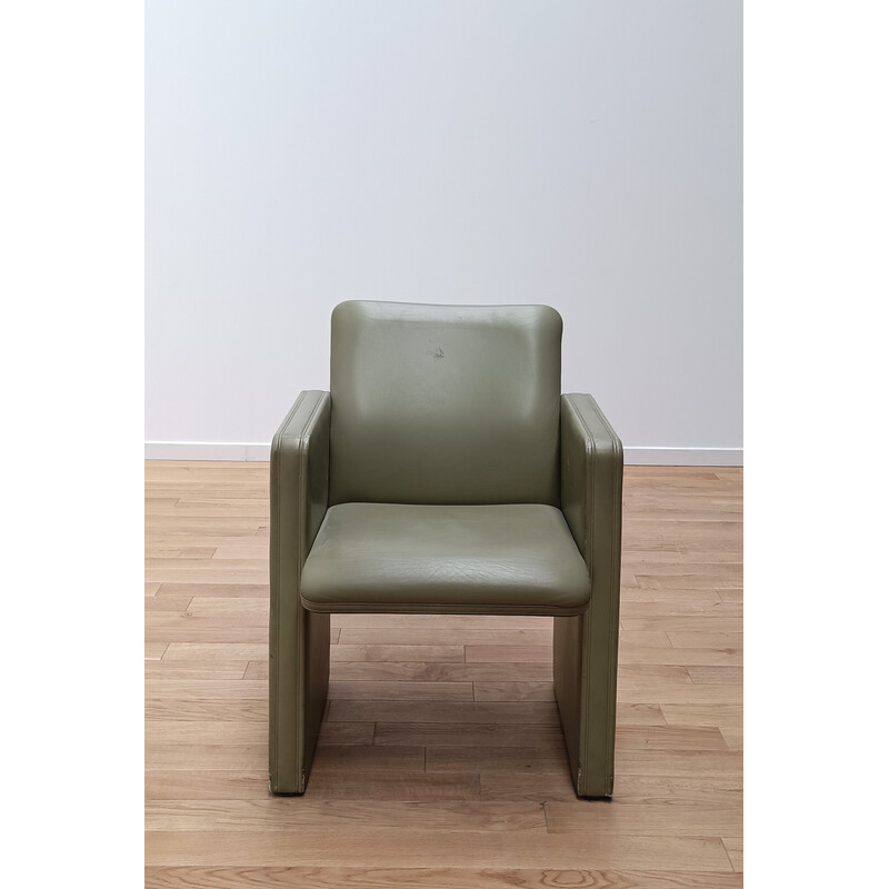 Fauteuil vintage Thf en bois et cuir par Poltrona Frau, 1990