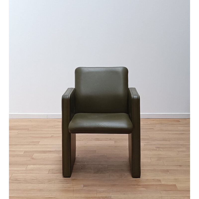 Vintage Thf Sessel aus Holz und Leder von Poltrona Frau, 1990