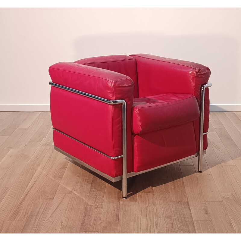Paar vintage Lc2 fauteuils van Le Corbusier voor Cassina, 1980