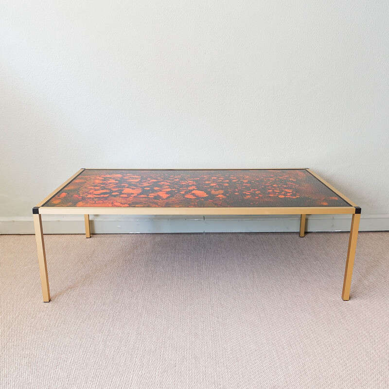 Danish vintage lava pattern coffee table, 1970s