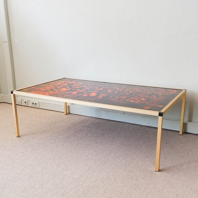 Table basse danoise vintage à motif de lave, 1970