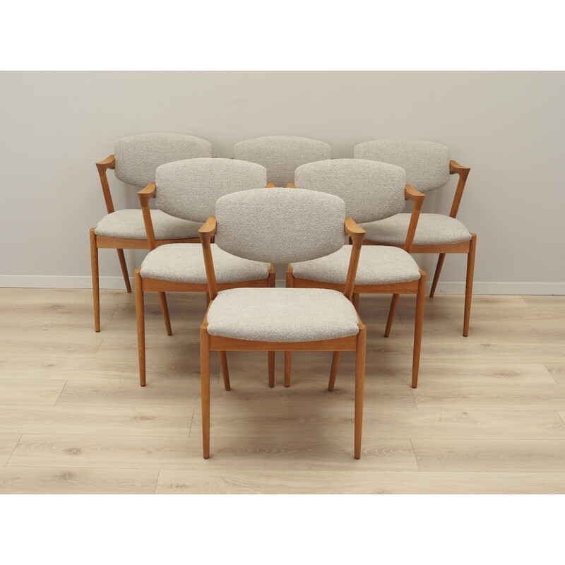 Ensemble de 6 chaises vintage en bois de frêne par Kai Kristiansen pour Schou Andersen, 1960