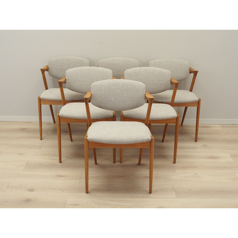 Set of 6 vintage ashwood chairs by Kai Kristiansen for Schou Andersen, 1960s