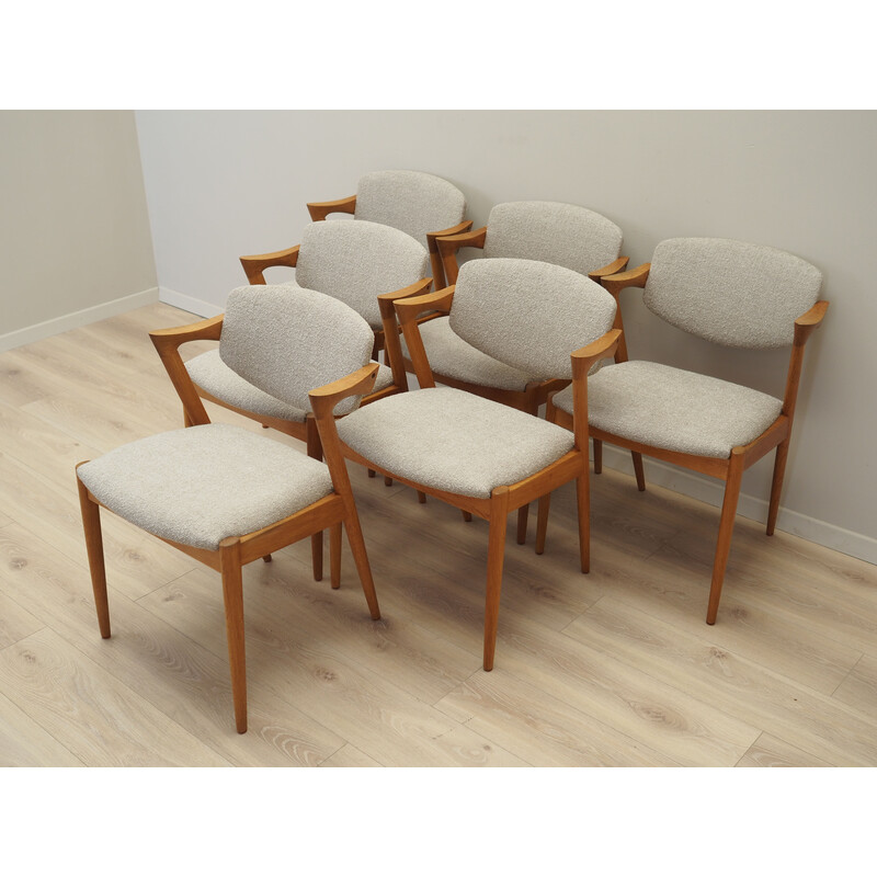 Set of 6 vintage ashwood chairs by Kai Kristiansen for Schou Andersen, 1960s