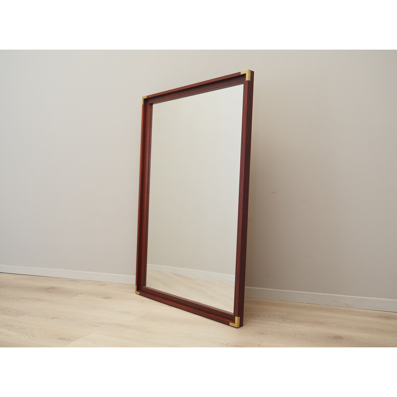 Vintage mahogany-framed mirror, Denmark 1970s