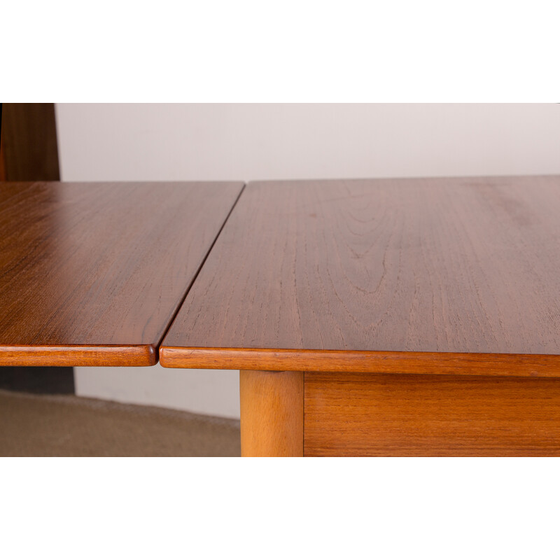 Vintage Scandinavian extendable table in teak and sycamore, Denmark 1960