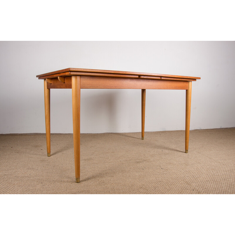 Scandinavische tafel van teak en sycamore, Denemarken 1960