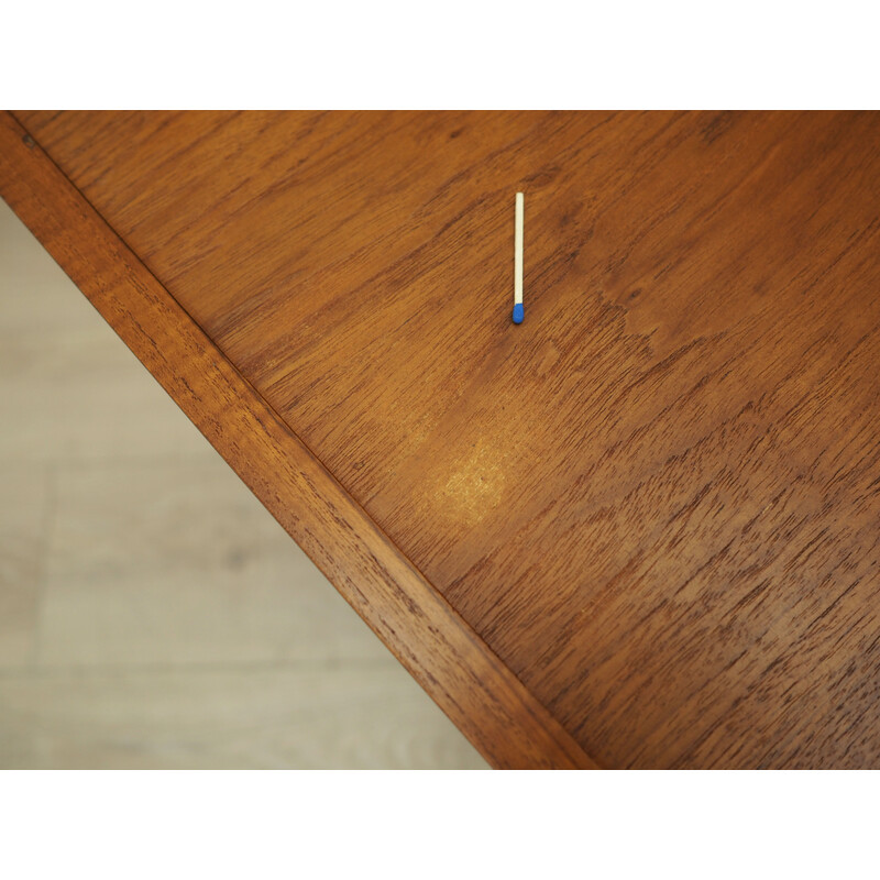 Credenza vintage in teak con ante scorrevoli in vetro, Danimarca 1970