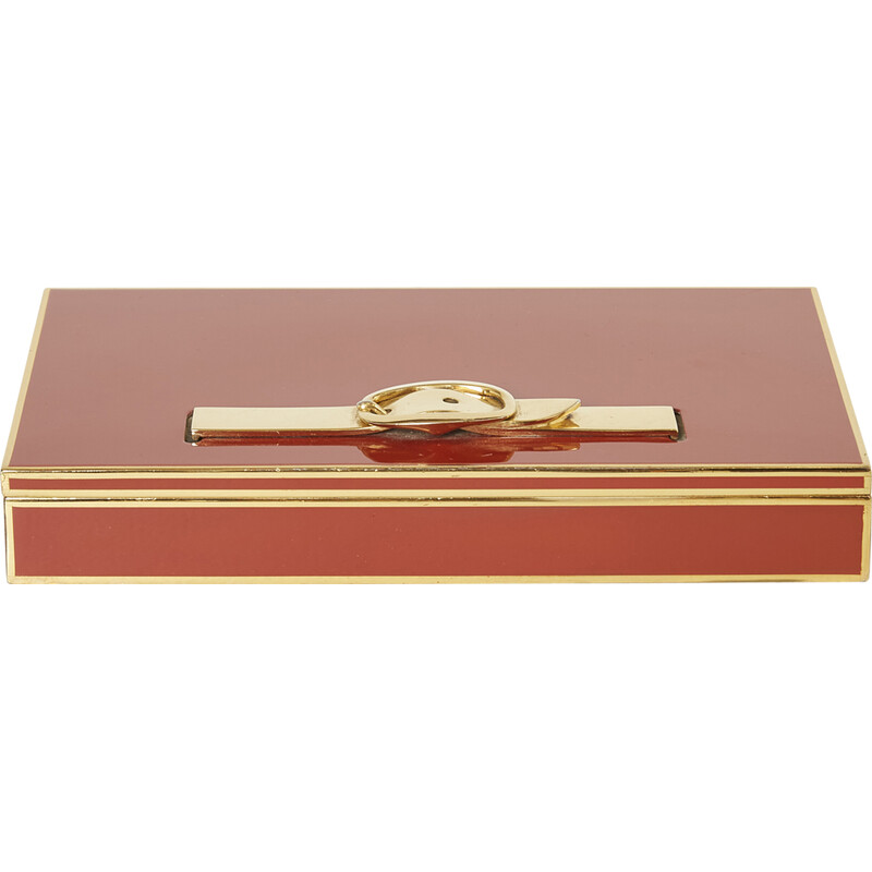 Vintage brass jewelry box by Hermès Paris, 1970