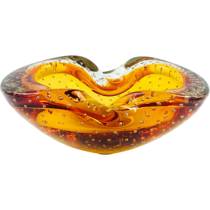 Vintage Murano bullicante and Sommerso glass bowl by Barovier and Toso, Italy 1960s
