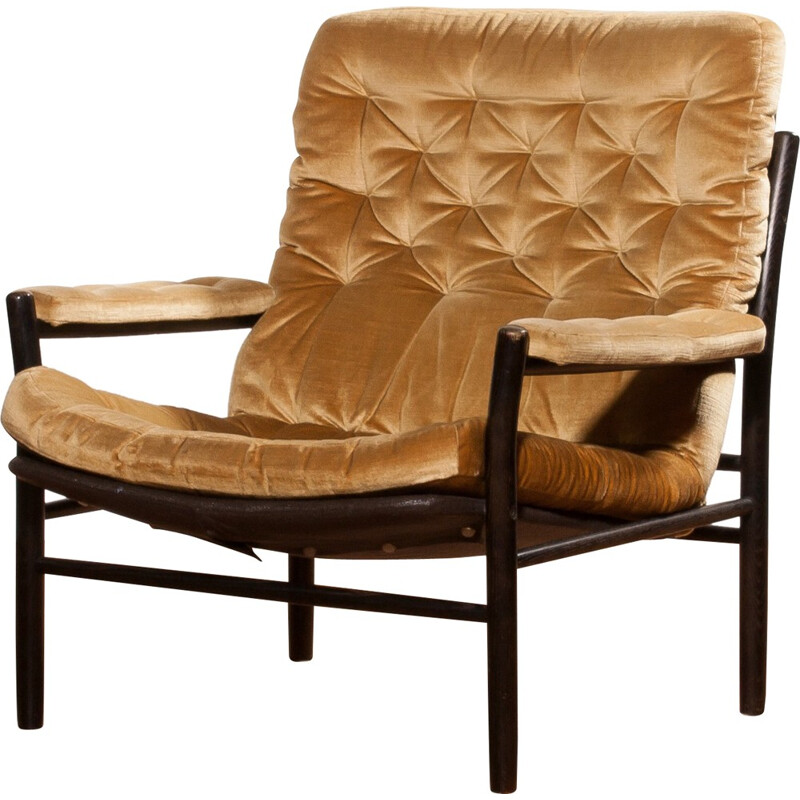 DUX Armchair in velours, Kenneth BERGENBLAD - 1970s