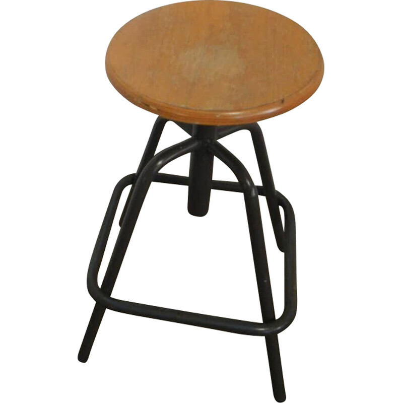 Vintage swivel iron stool