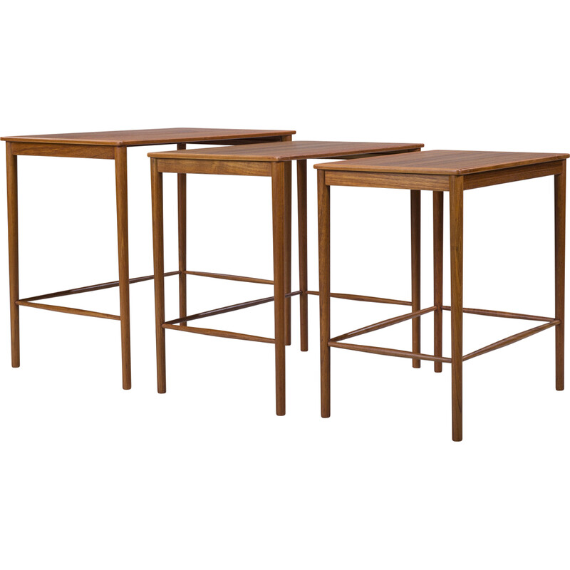 Mid-cenury teak nesting tables by Kai Winding for Poul Jeppesens