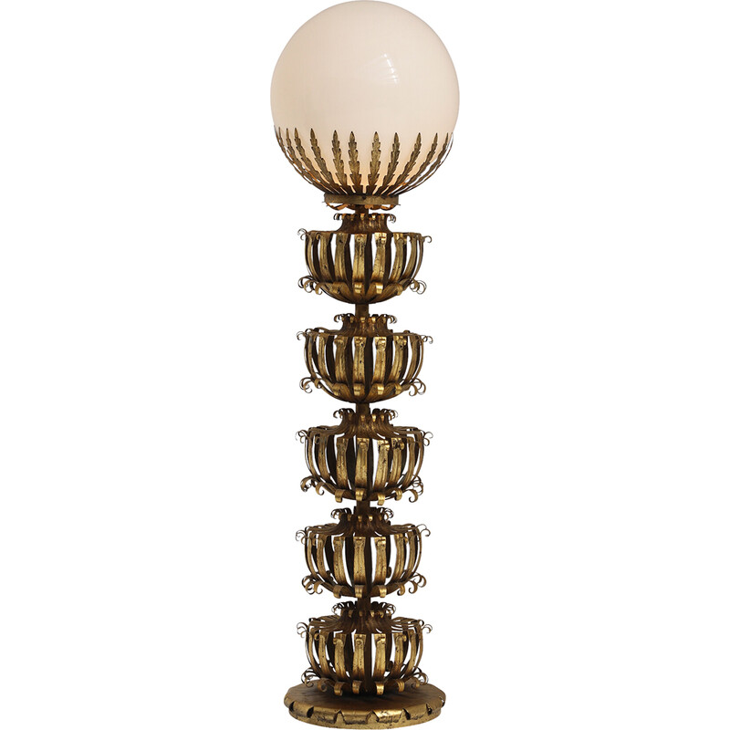 Vintage vergulde vloerlamp, 1970