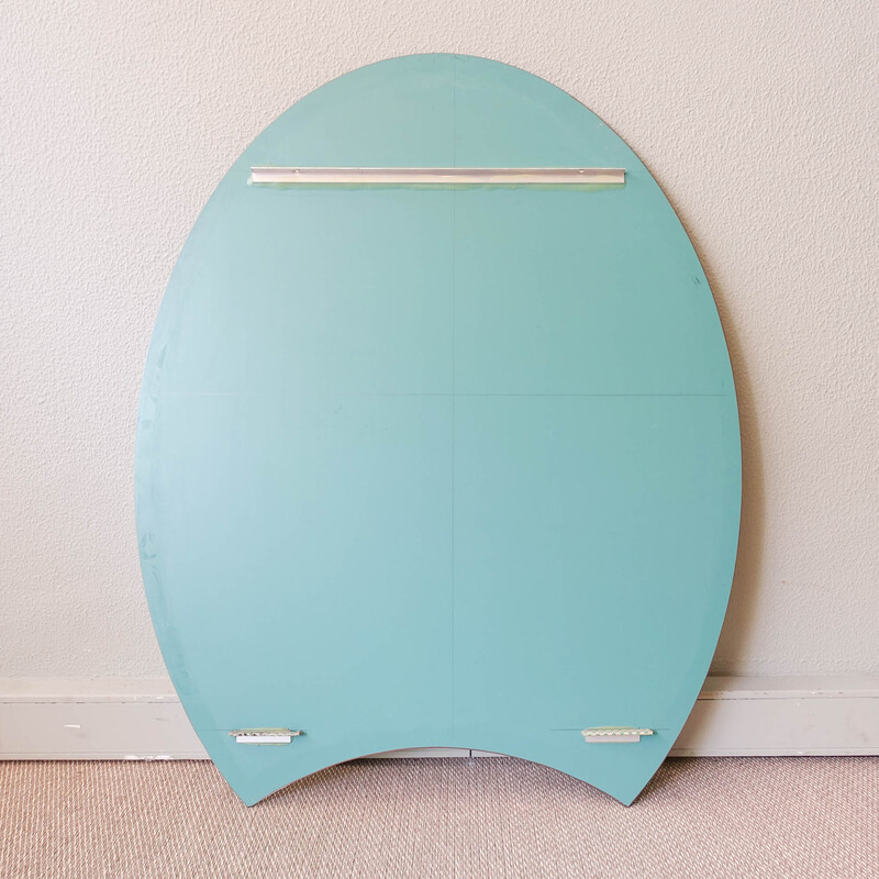 Vintage fan-shape mirror, Portugal 1970s