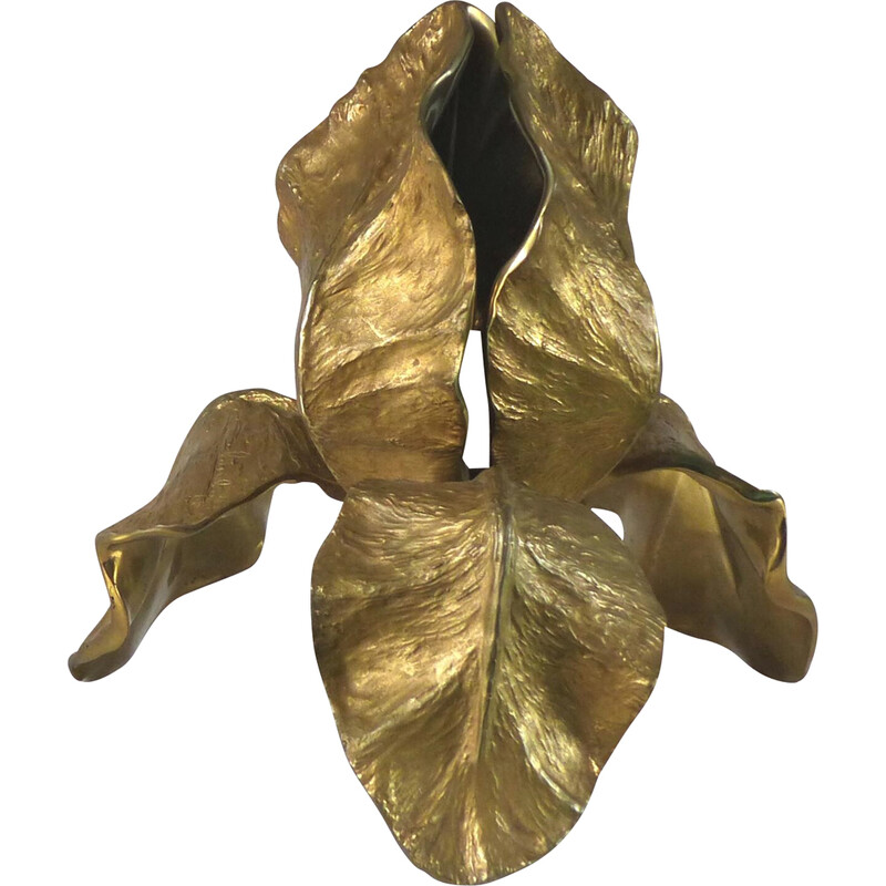 Candeeiro Vintage Iris em bronze dourado por Maison Charles, 1970