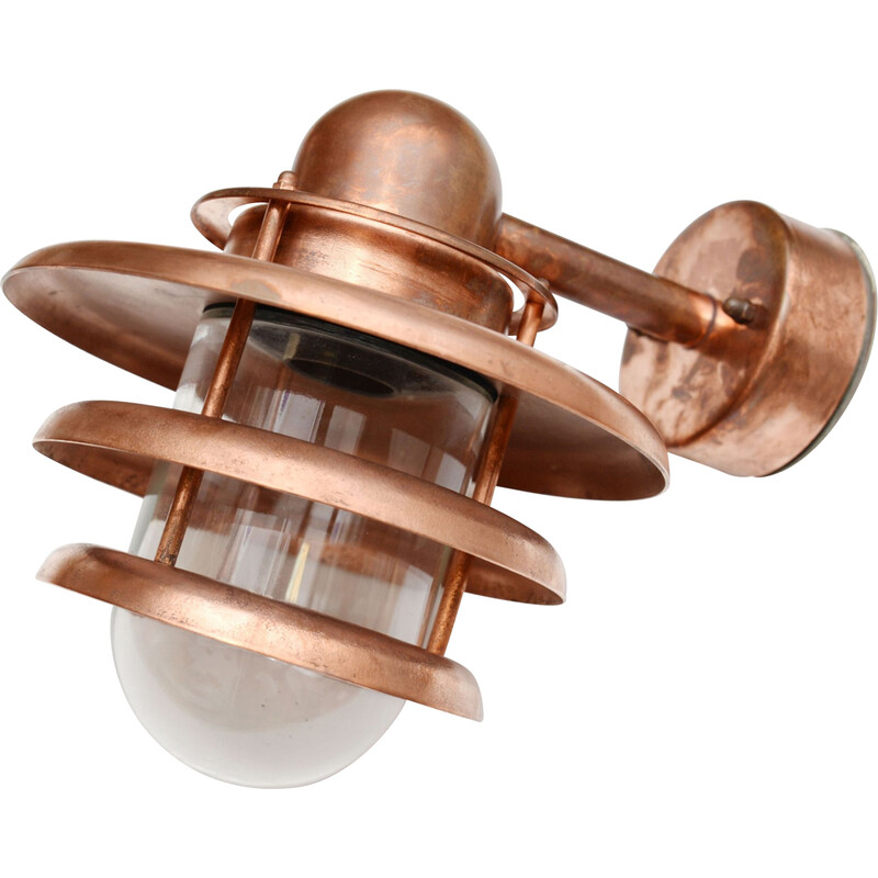 Vintage outdoor wall lamp in copper, Denmark 1960s