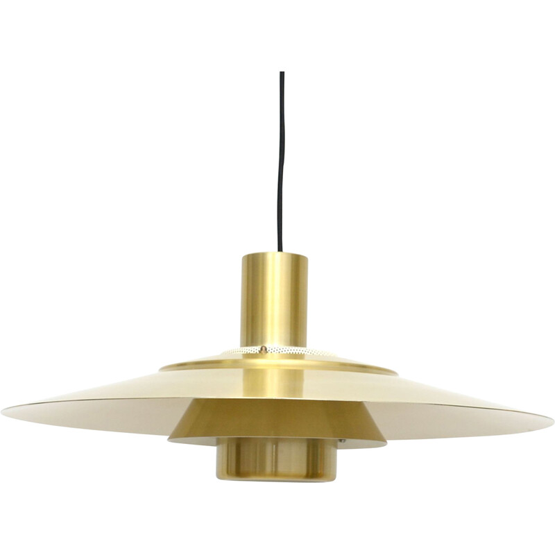 Vintage Danish brass pendant lamp, 1970s