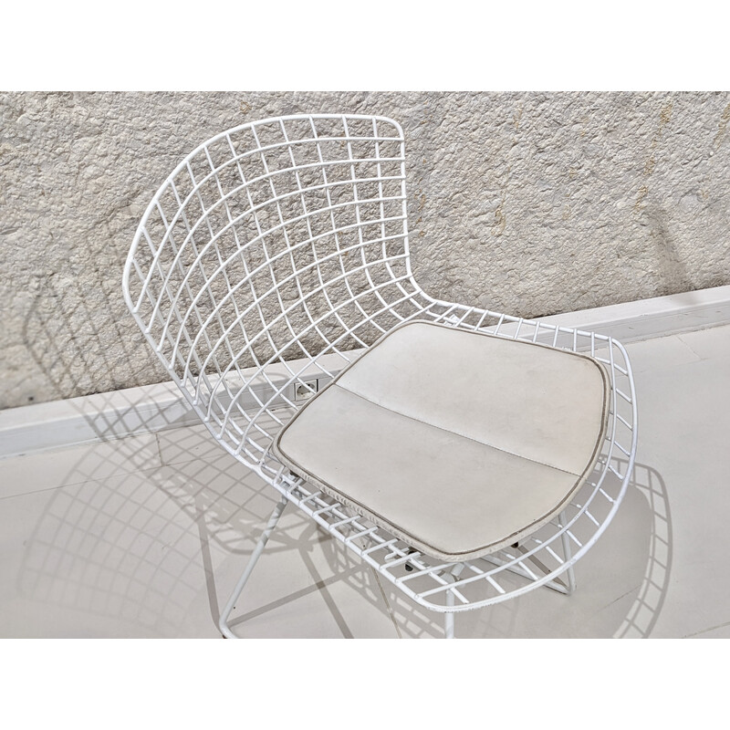 Cadeira de aço branco Vintage de Harry Bertoia para Knoll, 1970