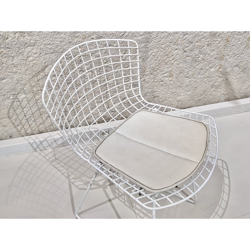 Vintage white steel chair by Harry Bertoia for Knoll, 1970