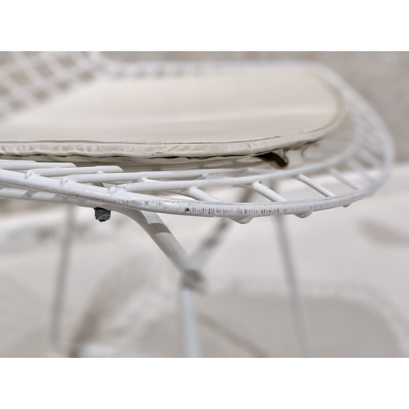 Vintage witte stalen stoel van Harry Bertoia voor Knoll, 1970