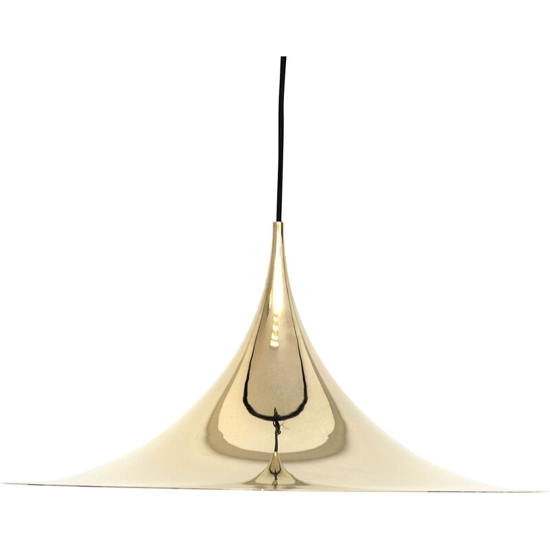 Vintage Semi pendant lamp in brass, Denmark 1970s