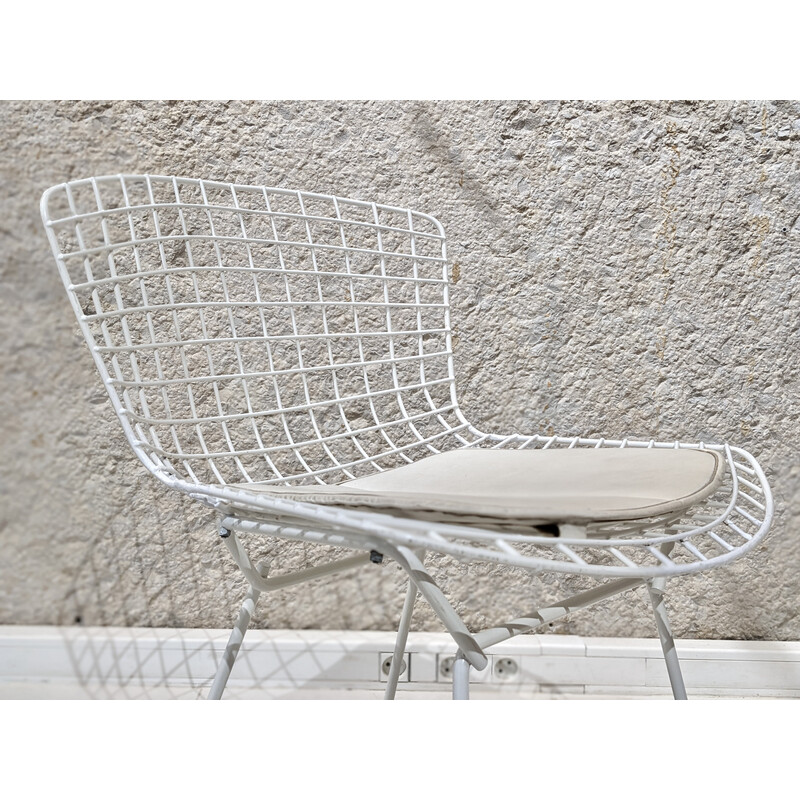 Vintage-Stuhl aus weißem Stahl von Harry Bertoia für Knoll, 1970