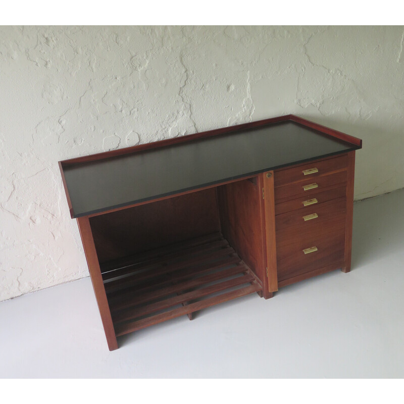 Vintage mahogany desk by Paillard, Switzerland 1930