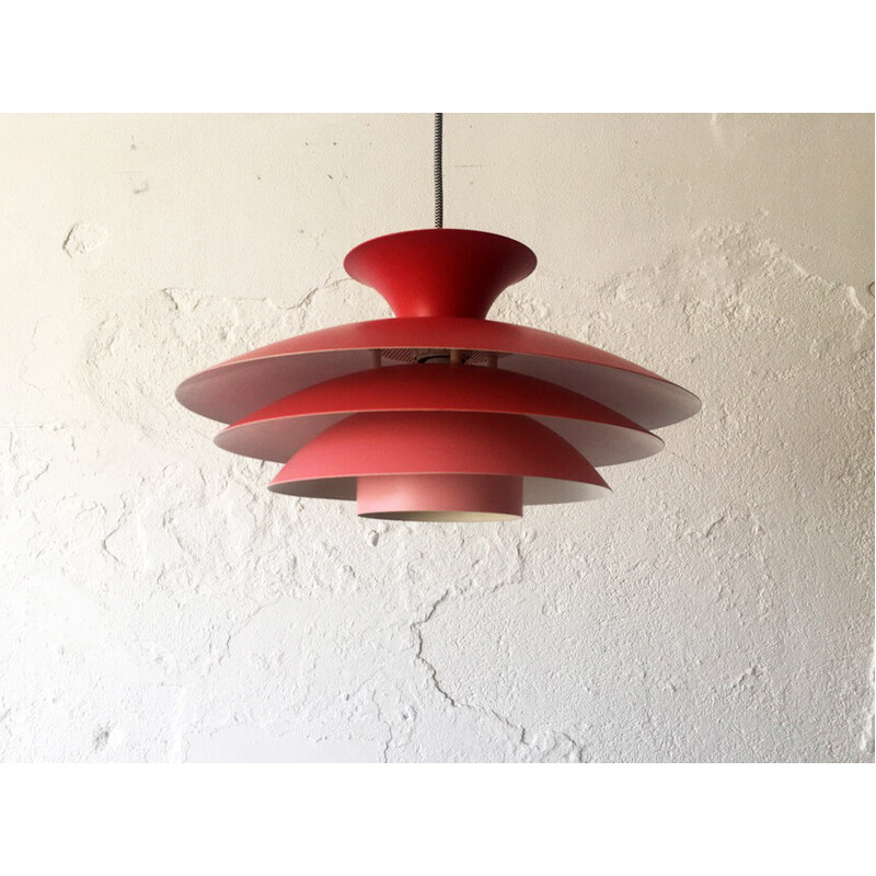 Lampada a sospensione danese vintage dai colori caldi, 1960