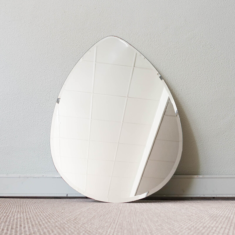 Drop shape vintage mirror, Portugal 1970s