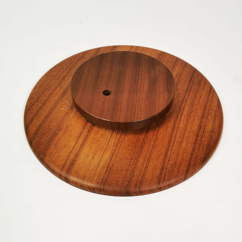 Vintage revolving teak plate, Denmark 1970s