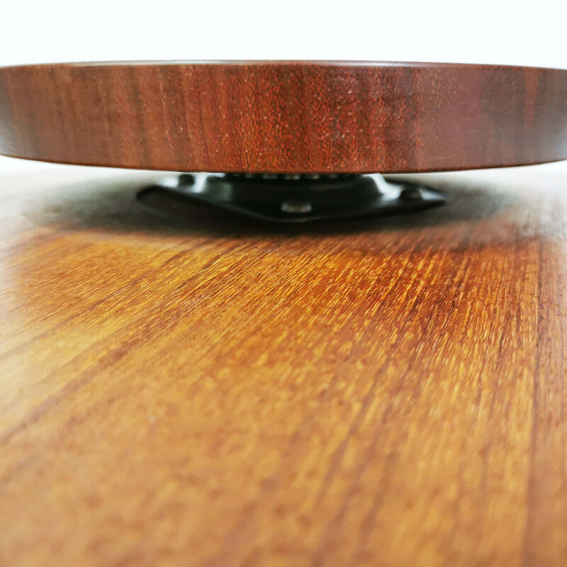 Vintage revolving teak plate, Denmark 1970s