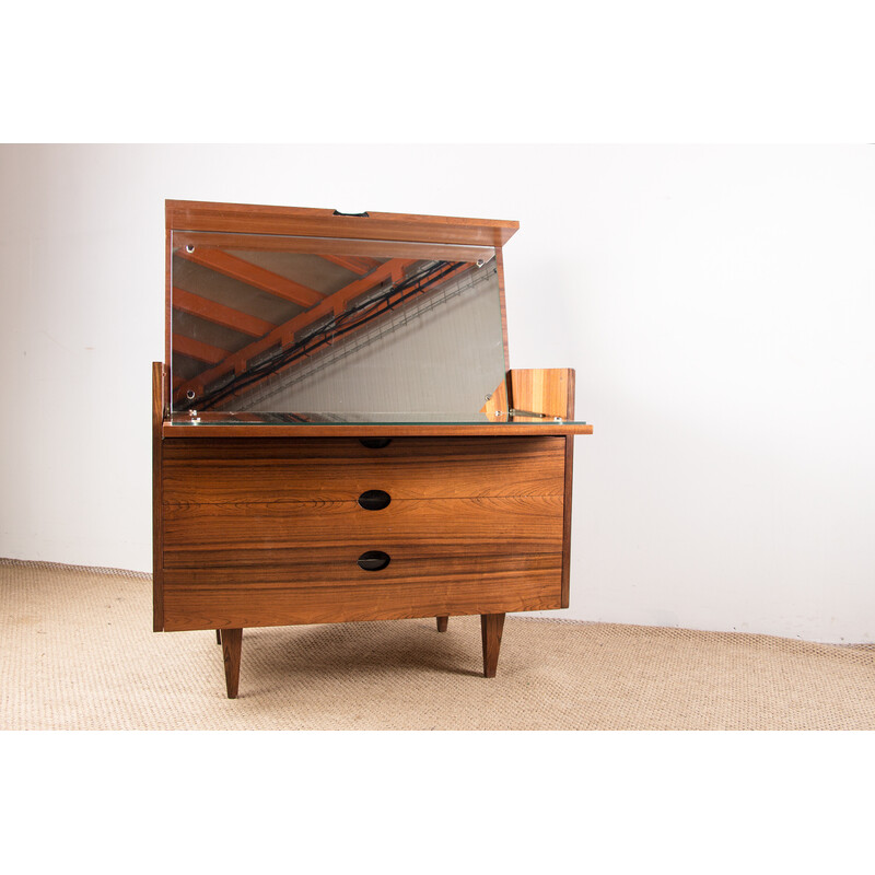 Vintage Rio rosewood dressing table by Joseph André Motte for Charron, France 1960