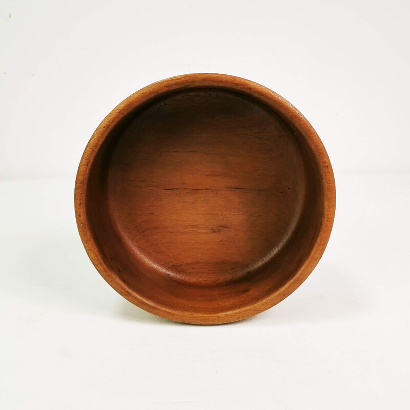 Vintage teak bowl and salad spoons, 1970s