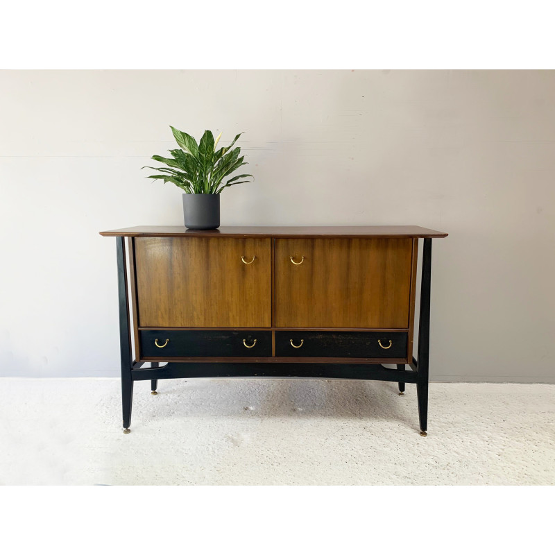 Mid century G Plan Tola and Black Librenza sideboard, 1950s