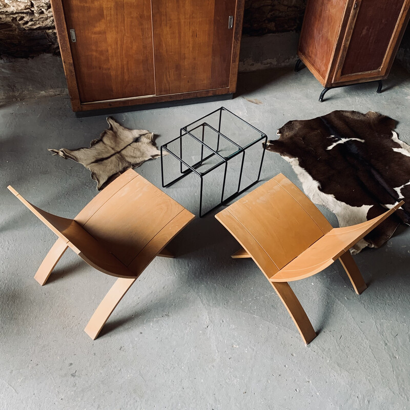 Pair of vintage armchairs model "Laminex" by Jens Nielsen, 1966