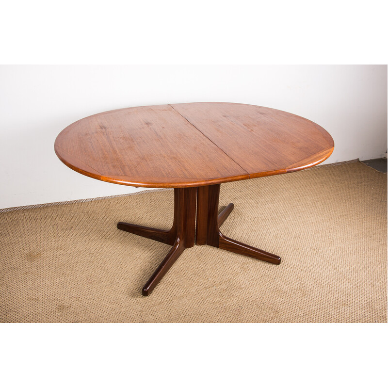 Scandinavische ovale tafel met centrale poot, 1960