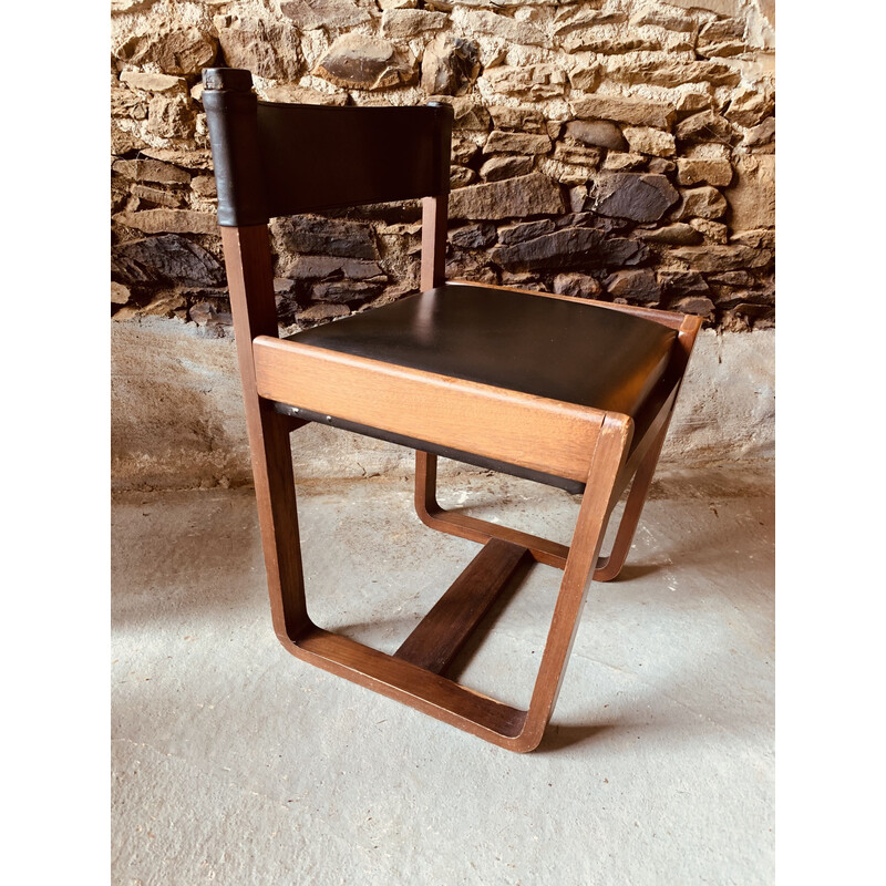 Lot de 6 chaises vintage noires par Gunther Hoffstead pour Uniflex, 1960