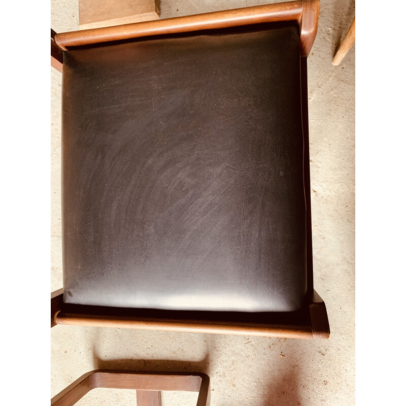 Conjunto de 6 cadeiras pretas vintage de Gunther Hoffstead para Uniflex, 1960