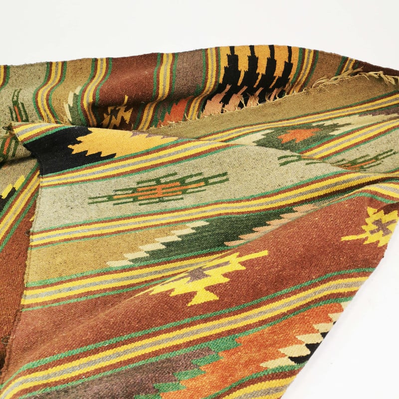 Art deco tapete de lã vintage quilim, Checoslováquia 1930