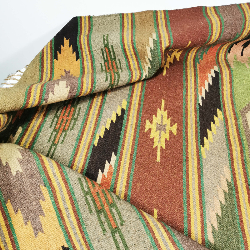 Art deco vintage wool kilim rug, Czechoslovakia 1930s
