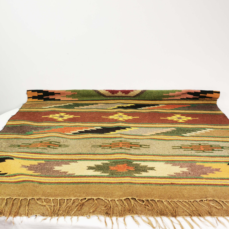 Art deco vintage wool kilim rug, Czechoslovakia 1930s