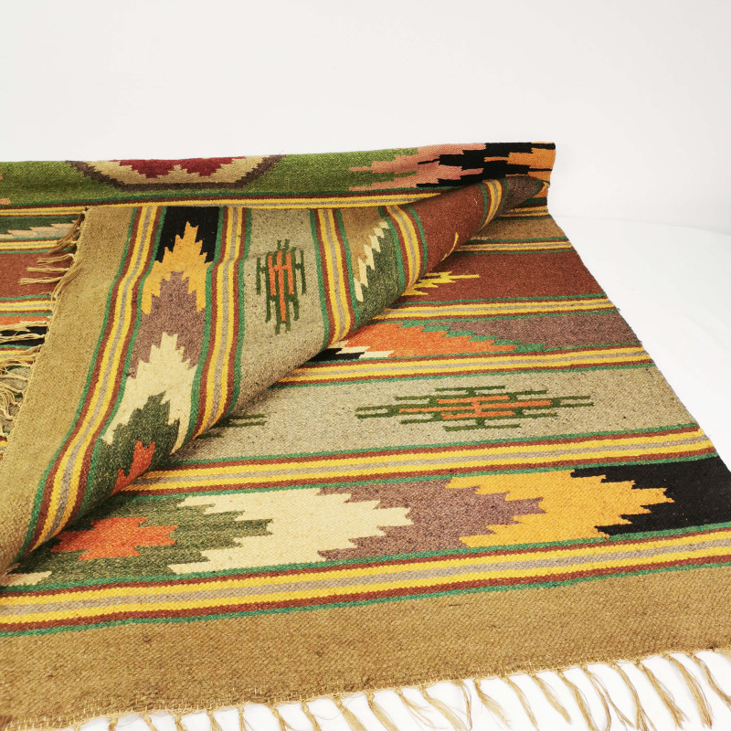 Art deco tapete de lã vintage quilim, Checoslováquia 1930
