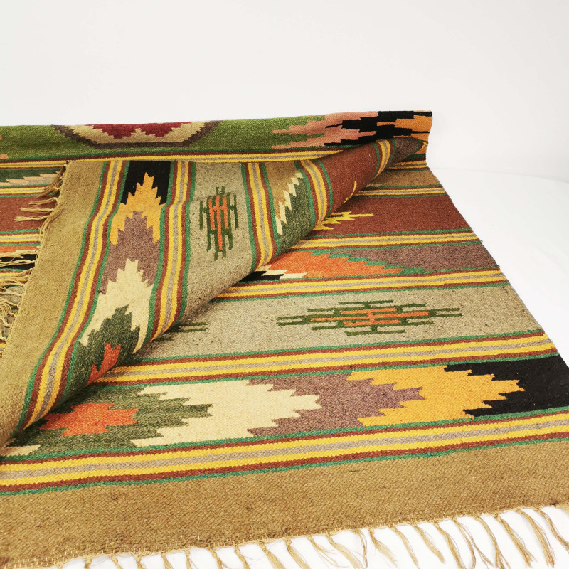 Art deco vintage wool kilim rug, Czechoslovakia 1930s