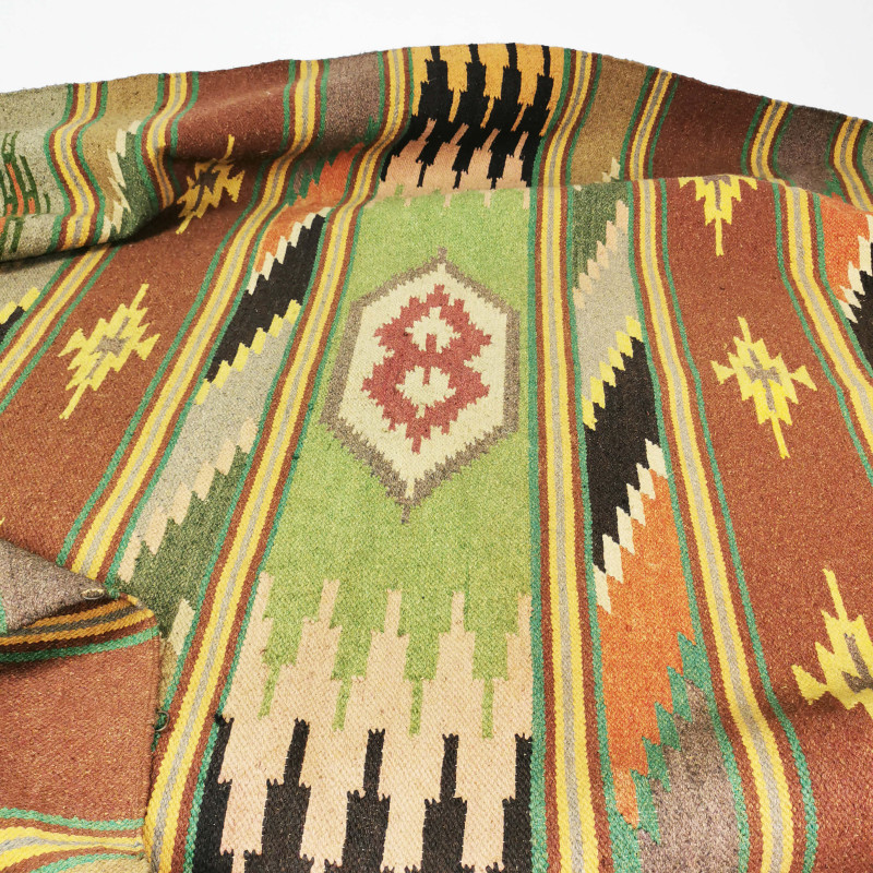 Art deco vintage wool kilim rug, Czechoslovakia 1930s