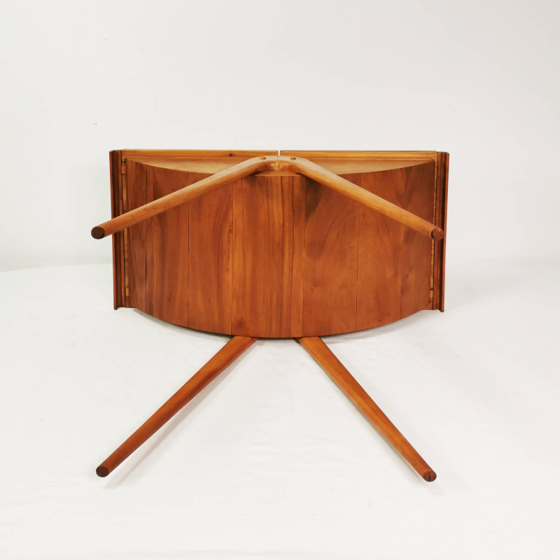 Vintage beech wood folding side table, Germany 1960s