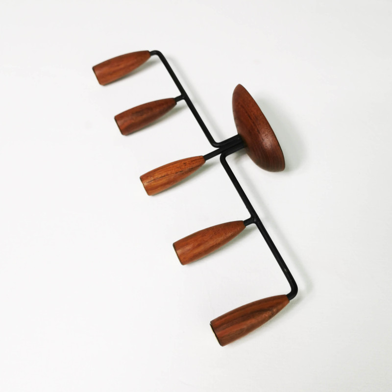 Vintage teak candlestick, Denmark 1960s