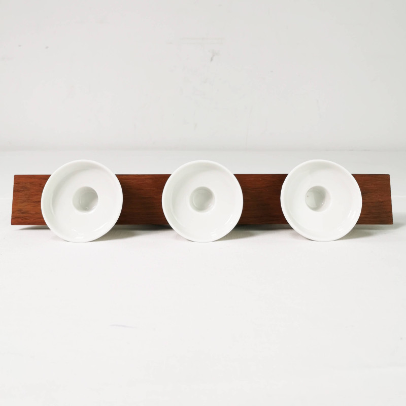 Vintage teak candlestick, Denmark 1970s