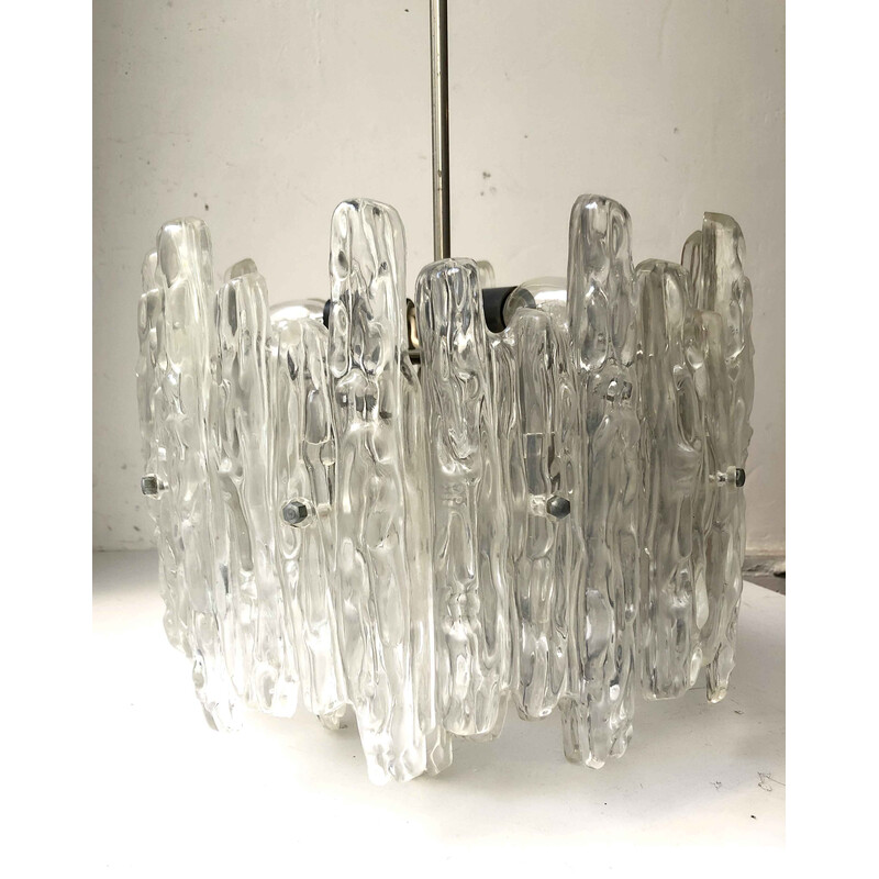 Vintage pendant lamp Ice frost by Jt Kalmar, 1970