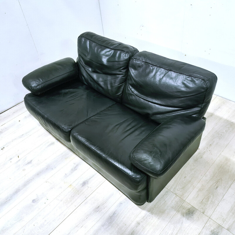 Vintage 2 seater leather sofa by Tito Agnoli for Poltrona Frau, Italy 1980s